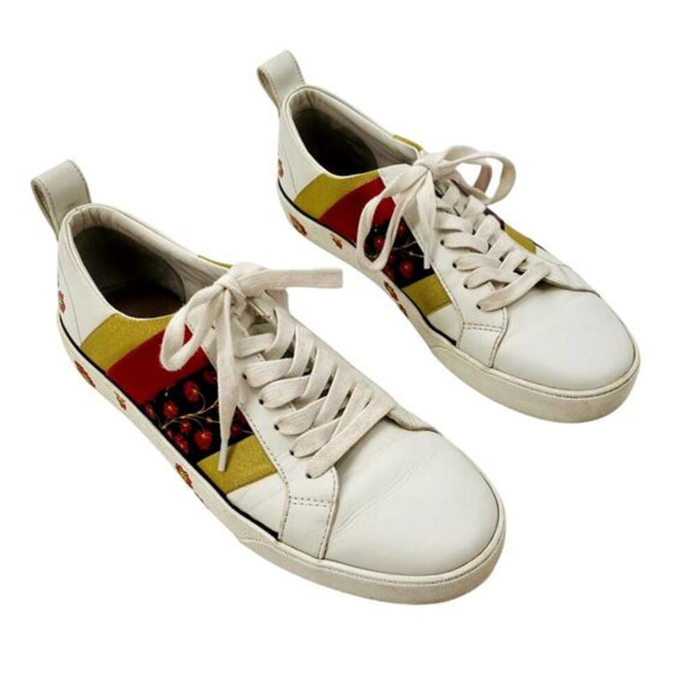 Diane Von Furstenburg White Leather Sneakers‎